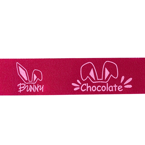 Bel satin 25mm Chocolate Bunny magenta/matte pink