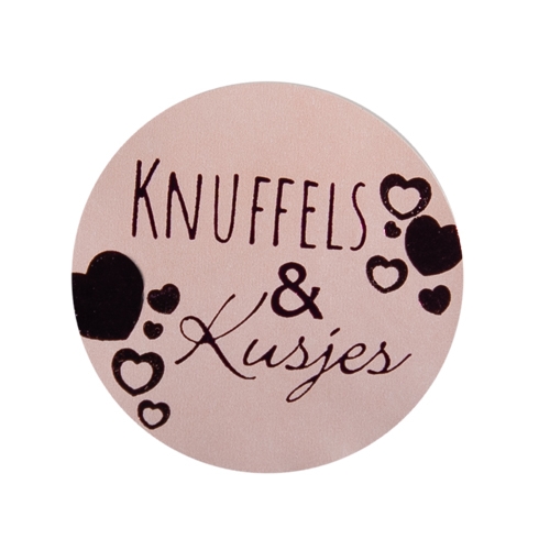 Label Knuffels & kusjes matte pink/shiny azalea 500pcs